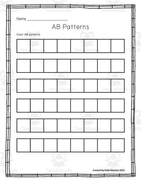 AB Patterns Worksheets by Teach Simple