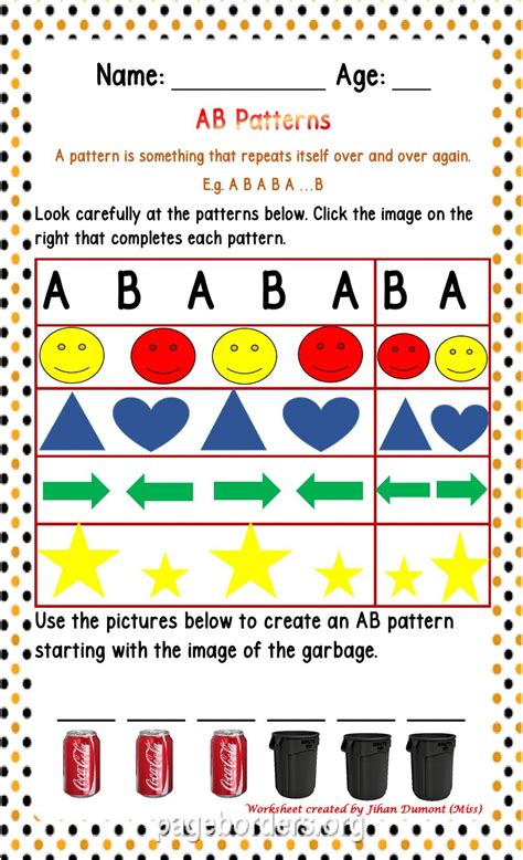 AB Patterns interactive worksheet Live Worksheets
