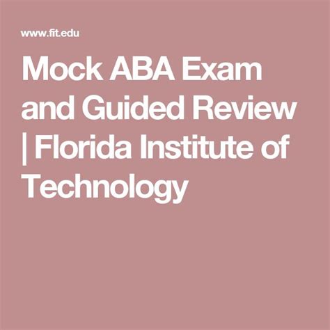 ABA- Florida Institute Of Technology- Course 1 - Quizlet