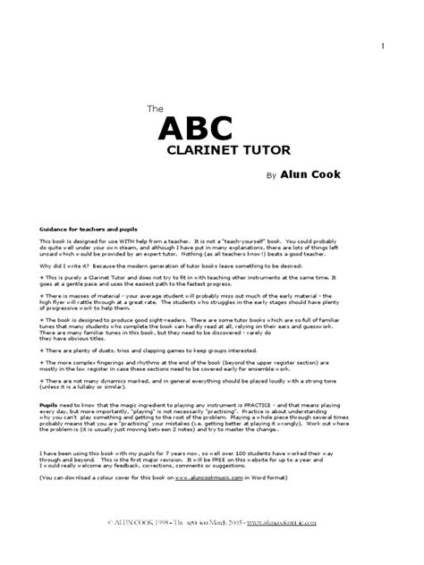 ABC Clarinet Tutor by Alun Cook