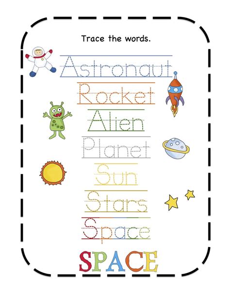 ABC in Space: Free Printable Phonics Worksheets