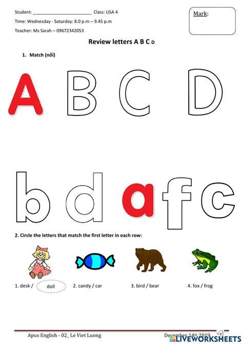 ABCD Worksheet: Fun and Educational Activities for Kids
