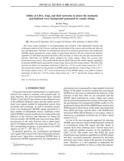 Ability of LISA, Taiji, and their networks to detect the stochastic ... - muktibox.com