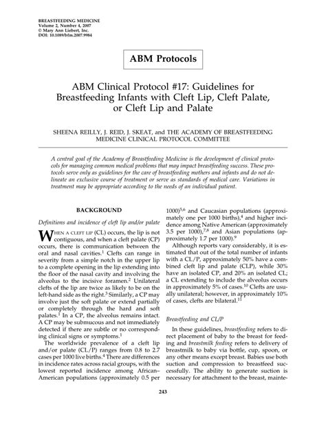 ABM Clinical Protocol #33