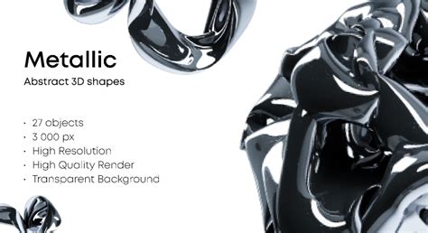 Abstract 3D shapes (metallic) - Figma - muktibox.com