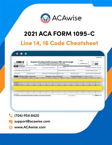 ACA Form 1095-C Codes Cheatsheet - Line 14, 16 Codes