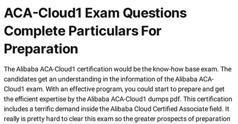 ACA-Cloud1 Musterprüfungsfragen