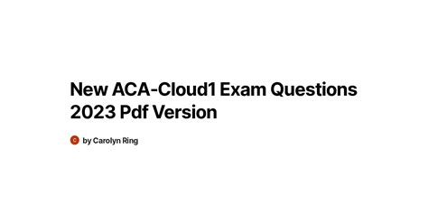 ACA-Cloud1 Originale Fragen