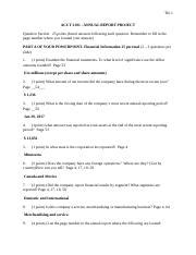 ACC 2101 Project Questions docx