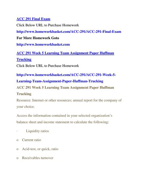 ACC 291 Complete Course files docx