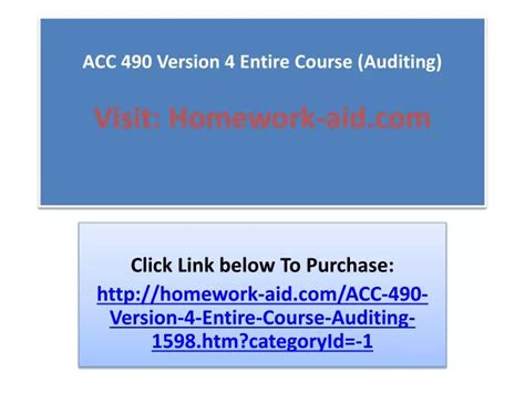 ACC 490 Full Course Auditing