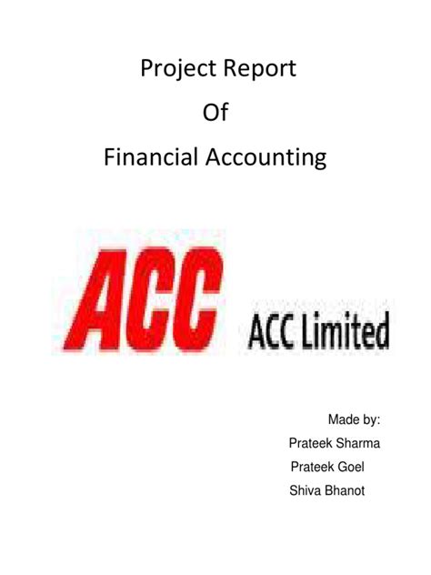 ACC Ltd Project Report