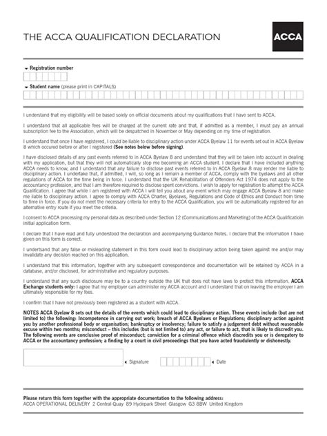 ACCA Qualification Declaration pdf