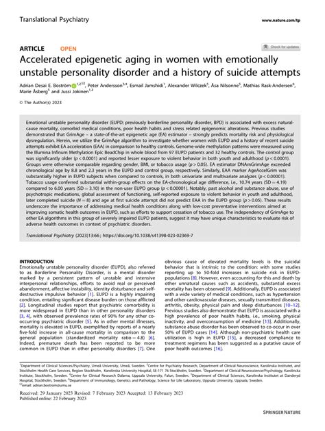 Accelerated epigenetic aging in women with emotionally unstable ... - wintechmobiles.com