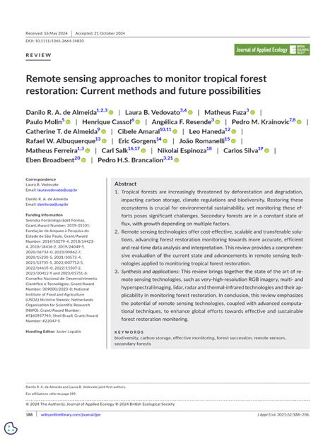 Accelerating tropical forest restoration through the selective removal ... - raincitystudios.com