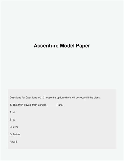 ACCENTURE Placement Paper