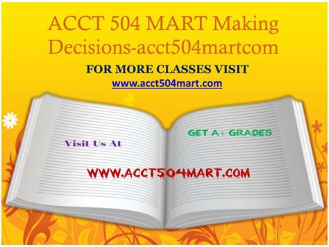 ACCT 504 MART Perfect Education Acct504mart com