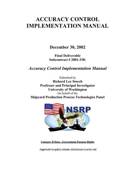 ACCURACY CONTROL IMPLEMENTATION MANUAL
