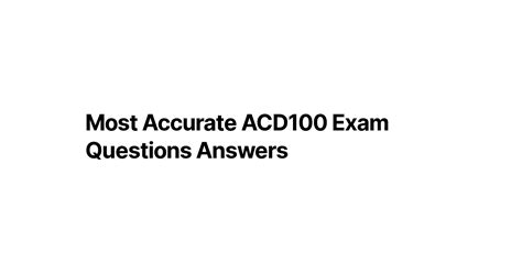 ACD100 Exam