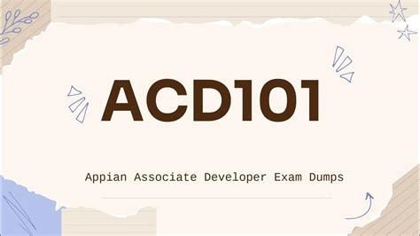 ACD101 Prüfungsinformationen