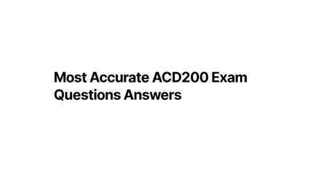 ACD200 Examsfragen