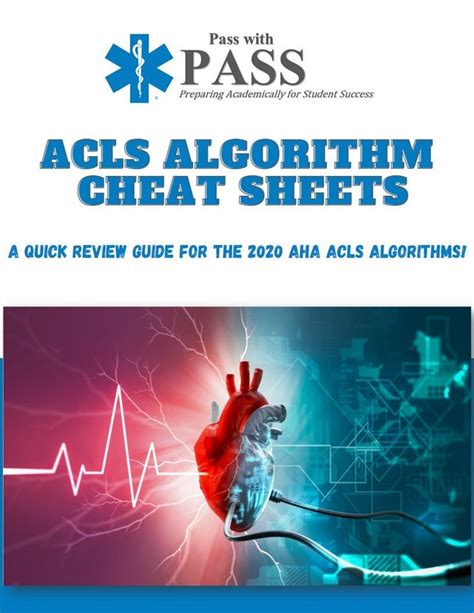 ACLS Algorithm Cheat Sheets based on AHA 2020 ACLS Etsy Acls
