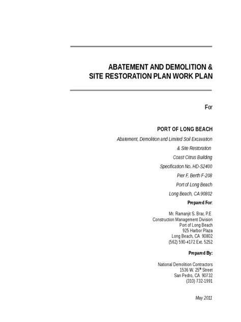 ACM and Demolition General Work Plan R2