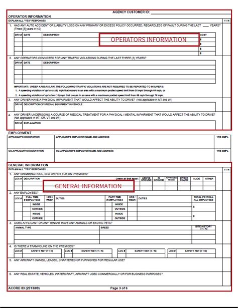 ACORD 83 Form
