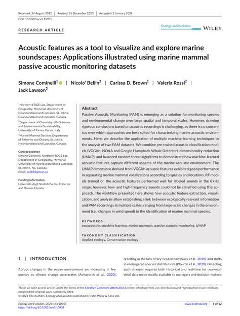 Acoustic features as a tool to visualize and explore marine … - raincitystudios.com