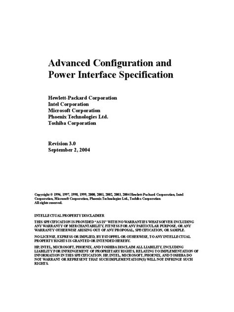 ACPIspec30 Advanced Configuration Power Interfacce Specification