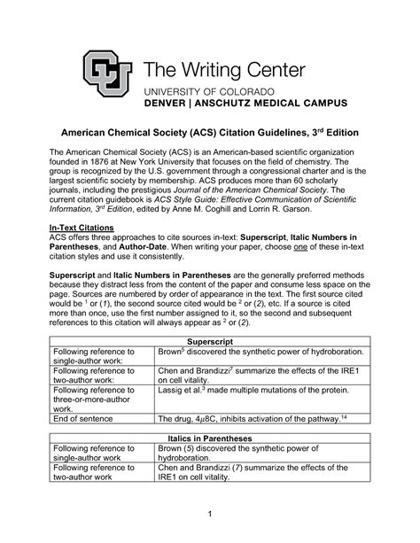 ACS Style Guide American Chemical Society: Literature Review