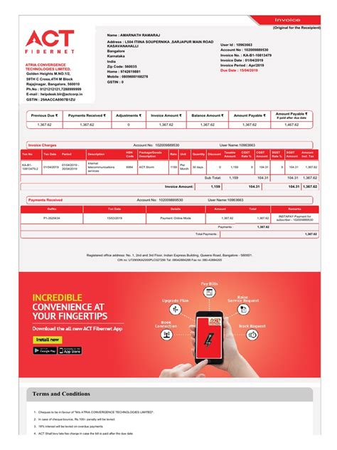 ACT Broadband Bill PDF Invoice Cheque - Scribd