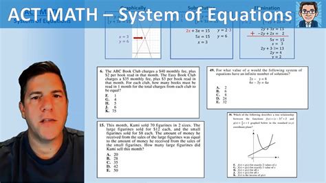 ACT Math System of Equations YouTube