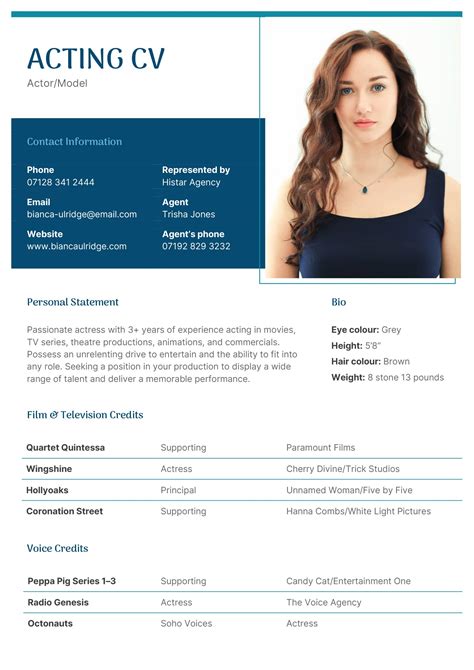 Acting CV Example, Template, & Writing Guide for 2026 - muktibox.com
