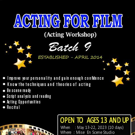 ACTING FOR FILM WORKSHOPS - muktibox.com