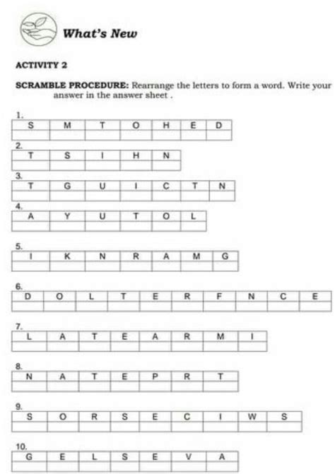 ACTIVITY 2sCRAMBLE PROCEDURE Rearrange the letters to form a word