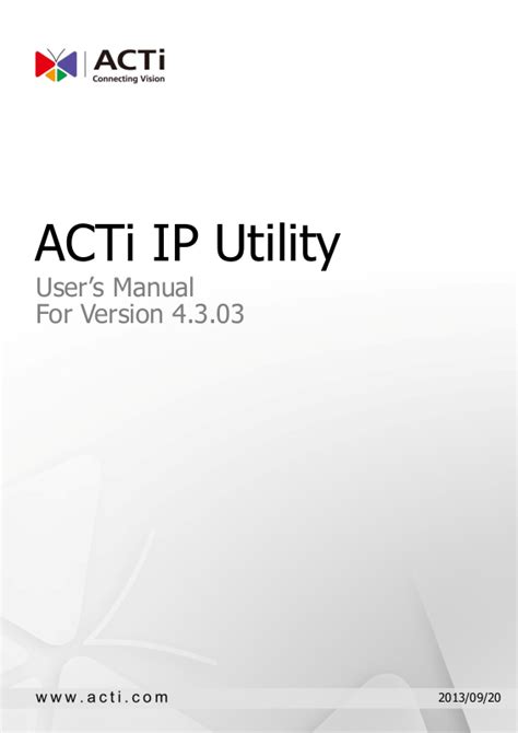 ACTi IP Utility V4 3 03 ReleaseNotes pdf