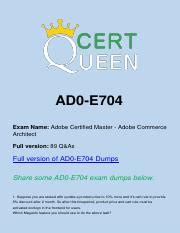 AD0-E704 Zertifikatsfragen