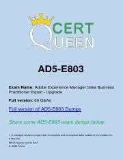 AD5-E803 Prüfungsinformationen