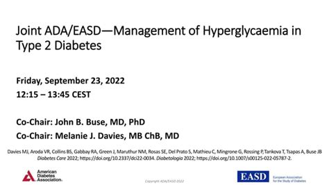 ADA/EASD consensus update on management of hyperglycaemia in type 2