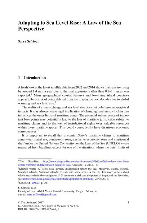 Adapting to Sea Level Rise: A Law of the Sea Perspective - wintechmobiles.com