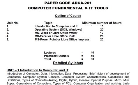 ADCA Computer Course Syllabus Check Full Curriculum