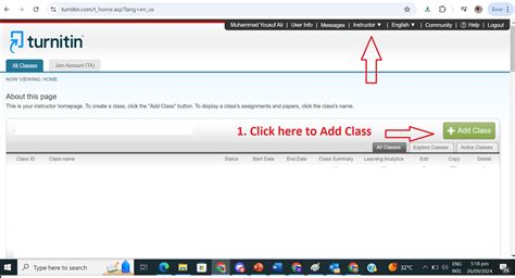 Add Class Button is not showing - Turnitin Educator Network - muktibox.com