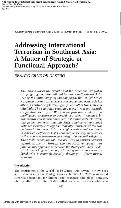 Addressing International Terrorism in Southeast Asia: A Matter of ... - wintechmobiles.com