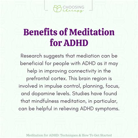 ADHD mindfulness and meditation Benefits and tips