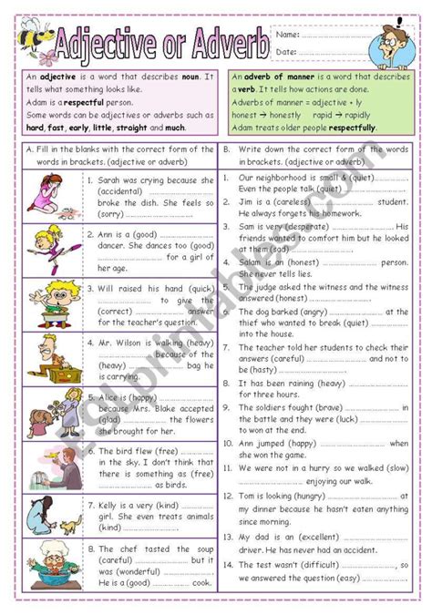 ADJECTIVE OR ADVERB ESL worksheet by Dkay
