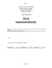 ADL 05 Organisational Behavior V1
