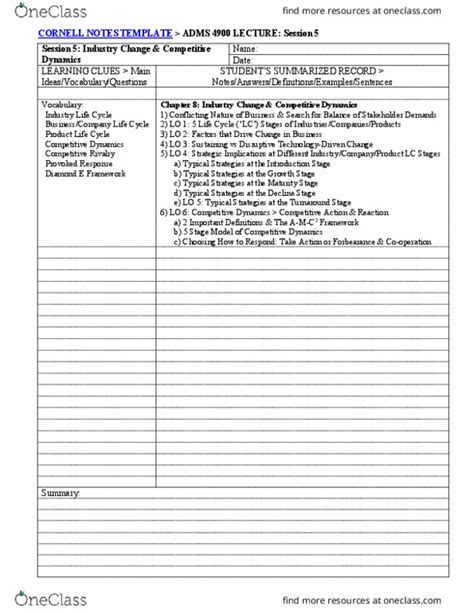 ADMS 4900 Lecture 5 ADMS 4900 Cornell Notes Lecture Session 5 Template