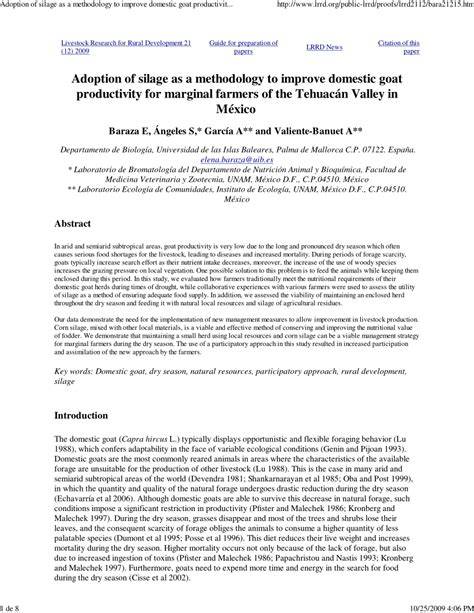 Adoption of silage as a methodology to improve domestic goat ... - LRRD - raincitystudios.com
