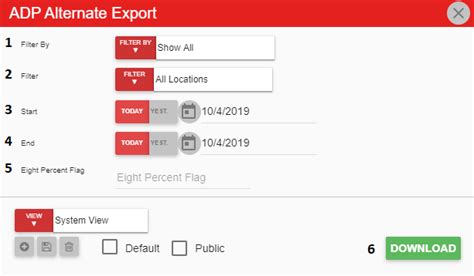 ADP Alternate Export Support Center